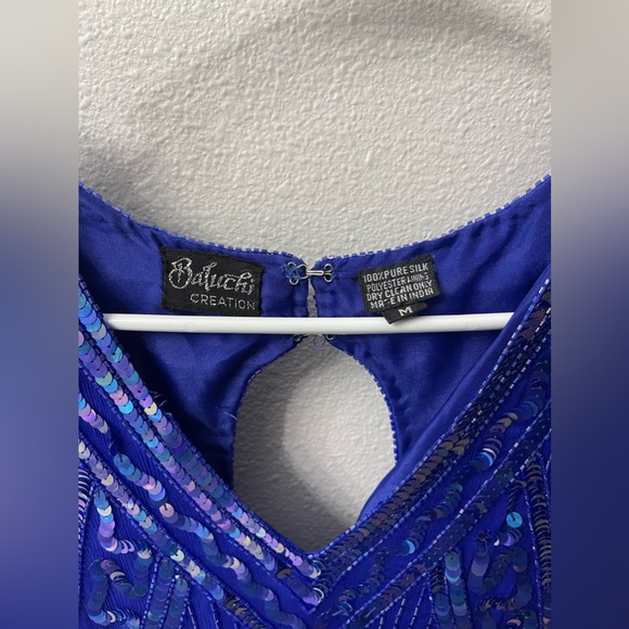 Vintage Blue Sequin Dress - Picture 2 of 3